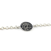 Escapulario MARÍA REINA - pulsera medalla de plata 20mm con cadena
